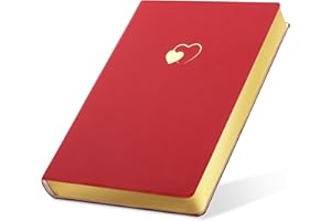 CAGIE Cute Diary Journal for Women A5 Lined Journals for Writing with Heart-Shaped Soft Cover Journal with 256 Gold Edged Pages, 5.9 × 8.3 Inches, Red