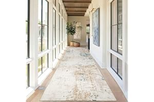 Homcomodar Alfombra Pasillo Larga 80x300cm Beige Alfombra Cocina Lavable Antideslizante Modernas Abstracta Alfombras de Pasillo Cocina Lavadero Entrada Habitacion