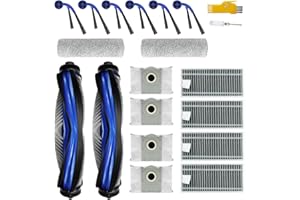 Laimaiou Ricambi per ECOVACS DEEBOT T80 Omni / T80 Robot aspirapolvere Kit accessori 18 confezioni 2 spazzole principali, 4 filtri, 6 spazzole laterali, 2 panni, 4 sacchetti