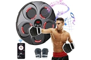 Hoemudy Music Boxing Machine, Music Boxing Machine With LED Electronic, Smart Music Electronic Boxing Wall Target With Boxing Gloves Multi Musical Target Boxing Reaction Wall Targets