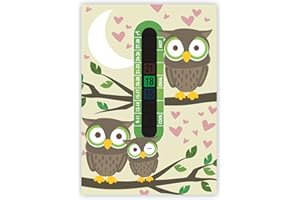 FUNKY MONKEY HOUSE Owl Nursery and Baby Room Thermometer