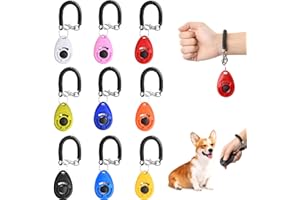 HoaaiGo Hunde Clicker, Pet Training Profi Clicker, 9 Stück Hundetraining Klicker mit Handschlaufe, Haustier Training Clicker, Hunde Klicker Set mit Großem Knopf für Hunde Katzen Pferde