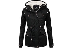 MARIKOO Damen warme Winterjacke mit kuscheliger verstellbarer Kapuze Manolya XS-5XL