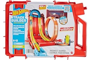 Hot Wheels Track Builder Caja Lata de Gasolina Set de Pistas para Coches de Juguete (Mattel HDX78)