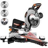 DOVAMAN Telescopic Mitre Machine, Disc &Oslash;255 mm, Multimaterial, 2 Speeds | 2000W, 3 TCT Discs, Max Cutting 340 x 90 mm Angle 0