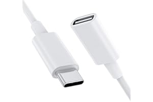 Stouchi Kabel przedłużający USB C do ładowarki Magsafe PS5 typ C męski na żeński przedłużacz kabel obsługa 9 V 3A do bezpiecznej ładowarki Mag iPhone 13/12 480 Mbps transfer danych 1.8m/6ft-biały