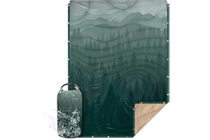 KawaGebo Kamp Outdoor Camping Blanket, Travel Blanket, Ultralight Packable, Camping Thermal Blanket, Water-Repellent for Hiking, Travel, Hammock, Van, Aeroplane Blanket, Thermal Sherpa & Ripstop, 200