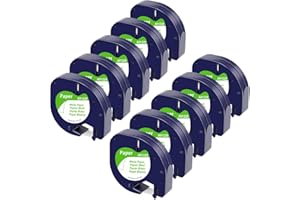 Aken - Cinta de Etiquetas Compatible para Dymo Letratag papel Cinta Etiquetas 12mm x 4m Negro sobre Blanco, Recambios S0721510 Compatible para Dymo LetraTag LT100H LT100T LT110T XR