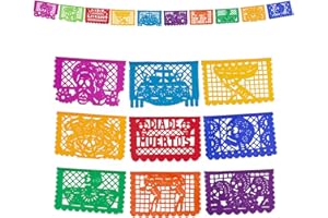 FANMEX Fantastik - Auténtico Papel picado Mexicano - Modelo Calaveras 4 Metros - Decoración día de Muertos (Papel)