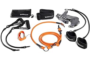 BUDDYSWIM Cinturón Natación Estática. Elastico Natacion Estatica. Cuerda Elástica Ajustable Entrenamiento Resistencia Banda Elástica Látex Adaptable a Aficionados y Profesionales. Natacion Accesorios.