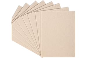 yumcute Feltro autoadesivo, 20 x 16 cm, 8 pannelli in feltro di spessore 5 mm, beige, da ritagliare, autoadesivi, per mobili e artigianato