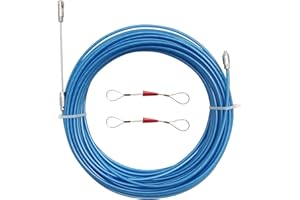 IRSCorp Tire Fil Électriques 20m Diamètre 4mm Aiguille Electricien Kit d'extraction de câble mural en acier inoxydable Bleu