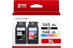 ‎ECHALLENGE ECHALLENGE PG-545XL CL-546XL for Canon Printer Cartridges 545 546 XL Multipack Cartridges for TR4550 Cartridges PIXMA MX495 TS3150 TR4551 MX490 MG3050 TS3350 MG2950 MG2550S TS3151 TR4500(1 Black, 1