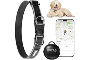 ZOIFADA Collier GPS pour Chien avec Traceur - Dispositif de localisation/portée illimitée/Mode Perdu pour Chien Taille Ajustable Intelligent Ensemble Collier-Fonctionne avec Apple Find My (iOS Uniquement)