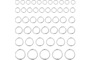 ‎ALEXCRAFT ALEXCRAFT Sterling Silber 925 Biegeringe, 60 Stück Multipack Biegeringe Offene Sterling Silber Offene Ringe Verbindungsringe für Schmuckherstellung Ketten Halskette Sprung Ring 4 5 6 7 8 10mm