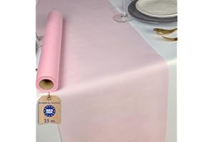 NATUARTE, Runner da Tavola Rosa Cipria, Rotolo di Feltro da 25 metri x 30 centimetri, Decorazione Tavola, Stoffa Decorazione Matrimonio, Battesimi, Comunioni, Compleanni, Colore Rosa Cipria