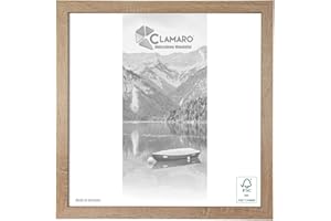Clamaro 'COLLAGE' picture frame square 44x44 handmade | Oak Sonoma | modern angular frame made from MDF wood with acrylic glass pane, back board and metal hanger (horizontal and vertical)