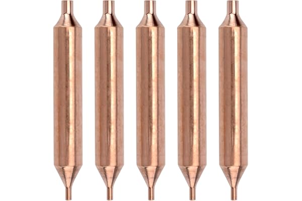 APOMOONS 5 filtros de cobre para frigorífico y secador, accesorios de refrigeración, 19mm x 127 mm, secador con orificios 3 y 6 mm