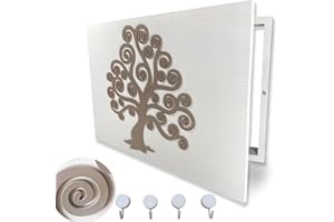 CALIPRET Tapa Cuadro Electrico de Madera / Cubre Contador de Luz de Pared / Tapa Registro Electrico de Diseño Arbol De La Vida con Colgador de Llaves