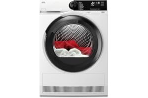AEG Wärmepumpentrockner 8 kg, Serie 7000: SensiDry schonendes & energiesparendes Trockenverfahren, neue Energiekl. C, Mengenautomatik, Schontrommel, wechselende Drehrichtung, Knitterschutz, TR7T65680