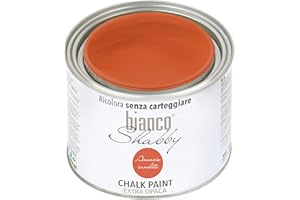 BIANCO SHABBY biancoShabby® Chalk Paint Arancio Candito Pintura Shabby Chic Vintage para Muebles y Paredes Extra Mate vuelva a dar color fácilmente todo tipo de material sin lijar (500 ml Paquete de 1)