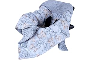 ‎BABYLUX Babylux Baby EINSCHLAGDECKE 90 x 90 cm Einlage Babyschale Kinderwagen Buggy Decke Autoschale Autositz Minky Baumwolle 3-Punkt-Gurt Kleinkind Babydecke (137. Afrikanische Tiere)
