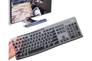 Housse de clavier pour clavier sans fil Logitech MK270 MK275 MK295, Logitech MK200 MK260 K200 K260 K270 - Noir - Silicone - Résistant à l'eau et Résistant à la poussière - UUONDO