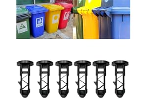 SINGHAO 6 PCS Wheeled Trash Can Lid Latch Pins,Bin Lid Hinge Pin Plastic Plug,Whe/elie Bin L/id Hinge Pi/ns Kit,Trash Can L/id Replacement,Fit for 30L/50L/100L/120L/240L Outdoor Whe/elie Tra/sh Bi/ns(Black)
