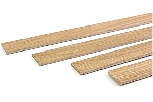 wodewa Listón de madera de roble estructurado barnizado, 1 m, listón de terminación, 30 x 4 mm, moldura decorativa para revestimiento de pared, techo o suelo, para manualidades