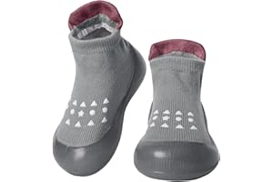 Aisprts Zapatos Calcetines Bebe, Zapatos Bebe Primeros Pasos, Calcetines Antideslizantes Bebe con Suela de Goma
