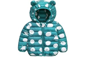 MINIZONE Bambini Invernale Piumino, Cappotto con Cappuccio Snowsuit Manica Lunga Outfits Giubbotto Giacca Outwear Vestiti Regalo 3-4 Anni,Verde