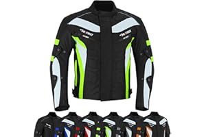 PROFIRST Motorcycle Jacket Mens Waterproof Textile Cordura Fabric Motorbike Mesh Jacket All Seasons Removeable CE Approved Protections