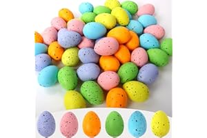 BGNXHYB Lot de 50 œufs de Pâques décoratifs plastique - Décoration de Pâques - Œufs de Pâques mouchetés - travaux manuels de Pâques,remplissage de panier,accessoires de fête de Pâques (multicolores)