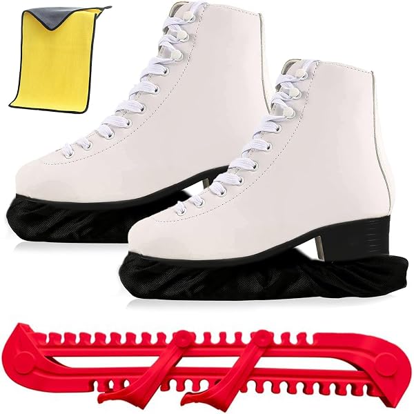 Protège-Lames Pour Patins à Glace – Set 5 Pièces Bleu : Housses Éponge, Protège-Patins Et Chiffon De Nettoyage