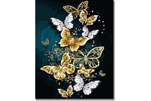 DIAMOND PAINTING FAN HOUSE Kit di Pittura a Olio su Tela Fai-da-Te per Bambini con Pennelli Pittura a Pigmento Acrilico Disegno 40x50cm - Fan House Dipingi con i Numeri per Adulti