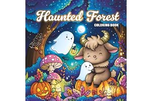 Haunted Forest Coloring Book: 40 Cute & Spooky Halloween Coloring pages for All Ages