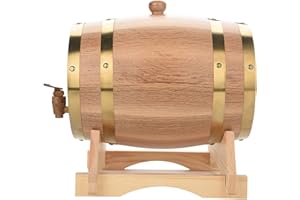 AUSLA Baril de vin en bois de chêne, baril de baril de chêne pour bière Chêne en bois vintage avec robinet de distributeur pour le vin Brandy Whisky(5L, Bleu)