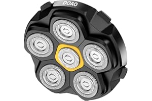 DOAO Replacement Head for Men's Head Shaver, 2025 Upgraded 6D Flexible Electric Shaver Head, Waterproof & Cordless Magnetic Blade for Bald Men (A6-Head)