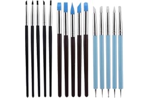 Ganquer 15 Pcs Clay Sculpting Tool Set, Polymer Clay Tools, Modeling Clay Tools Set, Ceramic Tools, Dotting Tool for Pottery Sculpture Cake Fondant Decoration Arts Carving Embossing Nail Art DIY