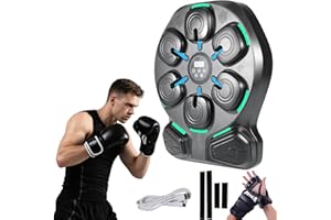 EZNAOBO Machine de Boxe Musicale, Machine de Boxe avec Lumières LED, Boîte à Musique Bluetooth, 9 Modes de Vitesse & Mode Compteur, 30 Niveaux de Volume, Gants de Boxe, Boxe Musicale pour Enfants, Adultes