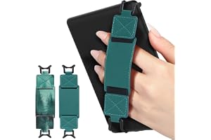 MoKo 2 Pack Hand Strap for 6-8" Kindle eReaders Tablets, Emerald+Forest | eReader Accessories for 6-8" Kindle/Kobo/Sony Tablets, Black High-Elasticity Hand Strap, Lightweight Finger Grip Holder