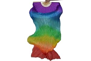 Tanzbekleidung & Accessories Veil Fan Dance Fan Veil Silk Fan Wings Belly Dance 1 Pair Colourful 3