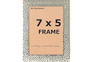 CLAY ROBERTS Picture Frame 7 x 5, Silver, Freestanding and Wall Mountable, 13 x 18 cm, 7x5 Picture Frames, Silver 5x7 Photo Frames, 7x5 Photo Collage Gallery Display