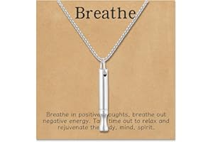 Mrltau 1 collier de respiration en acier inoxydable, collier pour soulager l'anxiété, collier portable pour les exercices de respiration collier d'arrêter de fumer, collier portable pour homme et