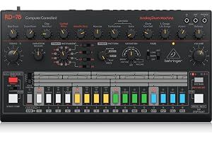 Behringer RD-78 klassisk analog trummaskin med 15 trumljud, 34 rytmförinställningar, 16-stegs sekvensering för musikproduktion och liveprestanda