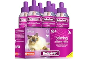 BELOVED PETS Relaxivet 6X Beruhigungsmittel für Katzen - Hunde und Katzen Beruhigung Steckdose Nachfüller & Pheromone Katzen Nachfüllflakon gegen Konflikte