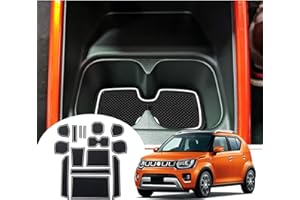 GAFAT Suzuki Ignis 2017-2024 2025 Non-Slip Mats, Rubber Mats for Car Centre Console Armrest, Drink Holder, Door Slots, Suzuki Ignis Accessories (White)