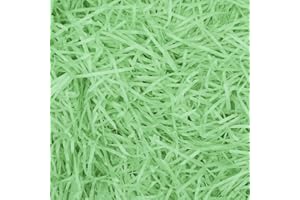 Mamiddle Paglia per Cesti Decorativa - 50g Raffia per Riempimento Regali, Filler per Cestini, Scatole e Decorazioni - Materiale per Party, Matrimoni, Natale (Verde)