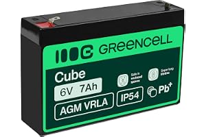 Green Cell AGM 6V 7Ah VRLA blybatteri för lådor och vågar | För barnleksaker, gräsklippare, larm, brandskydd, övervakningskameror och telekommunikationskameror