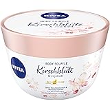 NIVEA Soufflé Body Fiore di ciliegio e olio di jojoba (200 ml), cura del corpo per 24 ore di idratazione, lozione per pelli s